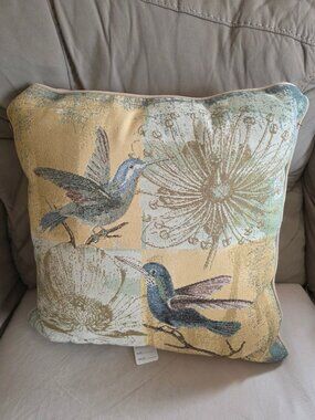 Hummingbird Pattern Decorative Throw Pillow 16" Brentwood Originals Polyester/Co